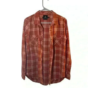 Volcom Button Up Plaid Size Mens Medium